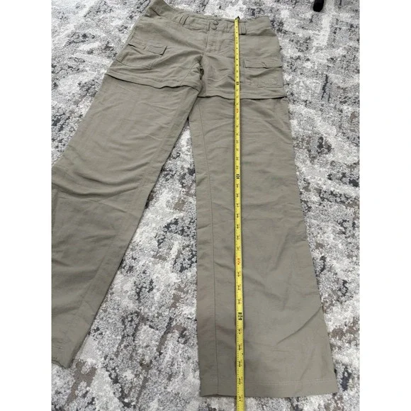 The North Face Womens Pants Size 8 Long Roll-Up Tab Relaxed Fit Tan Beige - Picture 7 of 12